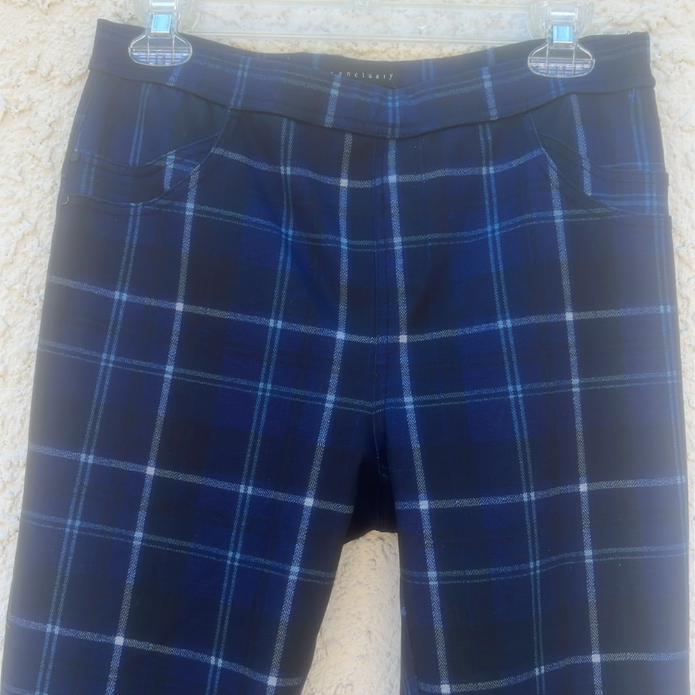 Sanctuary Blue/Black Plaid Women's Pants Size L - Picture 2 of 6
